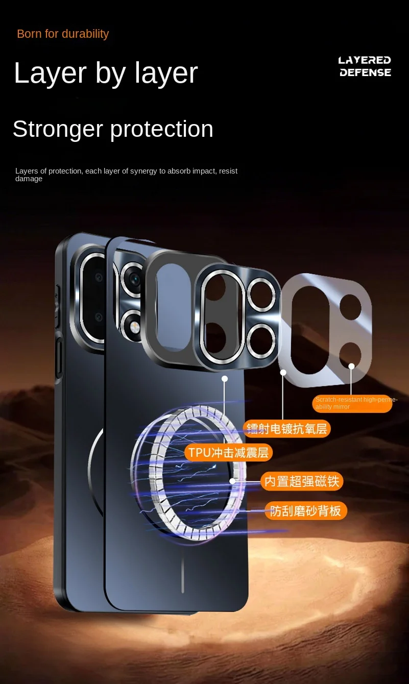 Micro-Frosted Magnetic Case for OnePlus 15 Ice Feeling Explosion-Proof All-inclusive Lens Ring 1+15 Camera Protect Cover