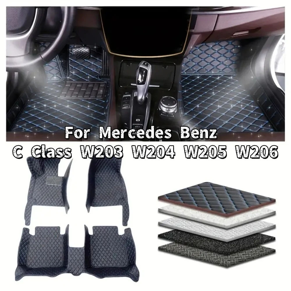 

Custom Car Floor Mat For Mercedes Benz C Class W203 2004-2007 W204 W205 W206 2023 Car Interior Accessories Non-slip Auto Carpet