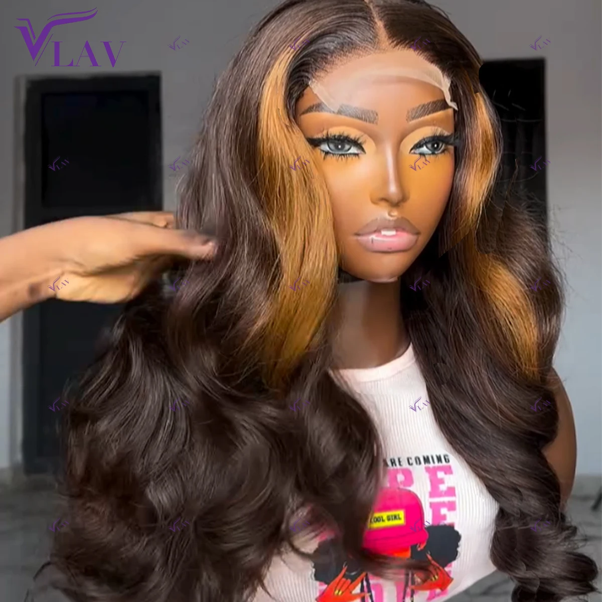 Highlight 100% Human Hair  Glueless Wigs Human 1B/27 Color 360/13×6 HD Transparent Lace Wigs human hair Brazilian Remy Body Wave