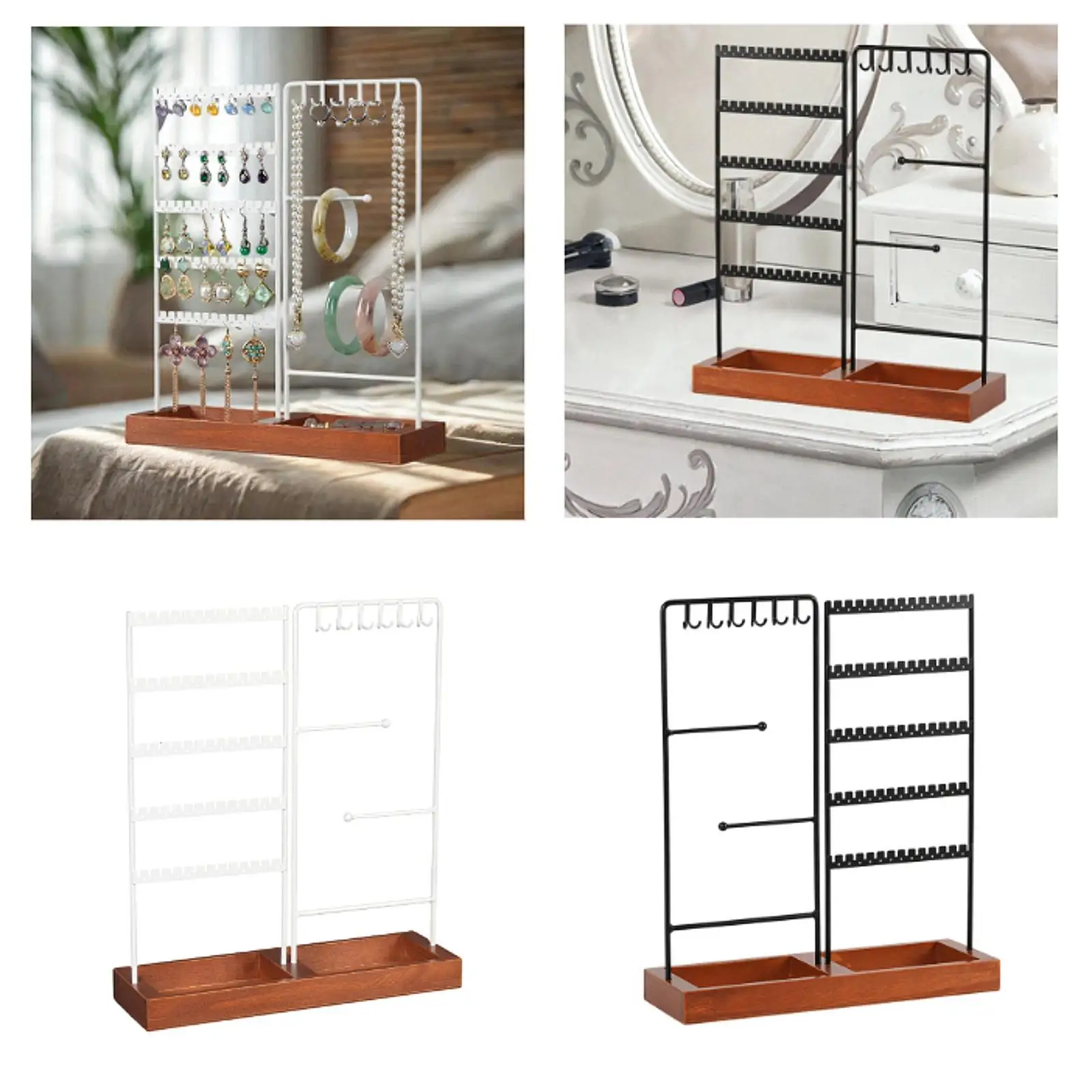 حامل المجوهرات منظم تخزين حامل المجوهرات لقلادة الإسورة والقلائد #4