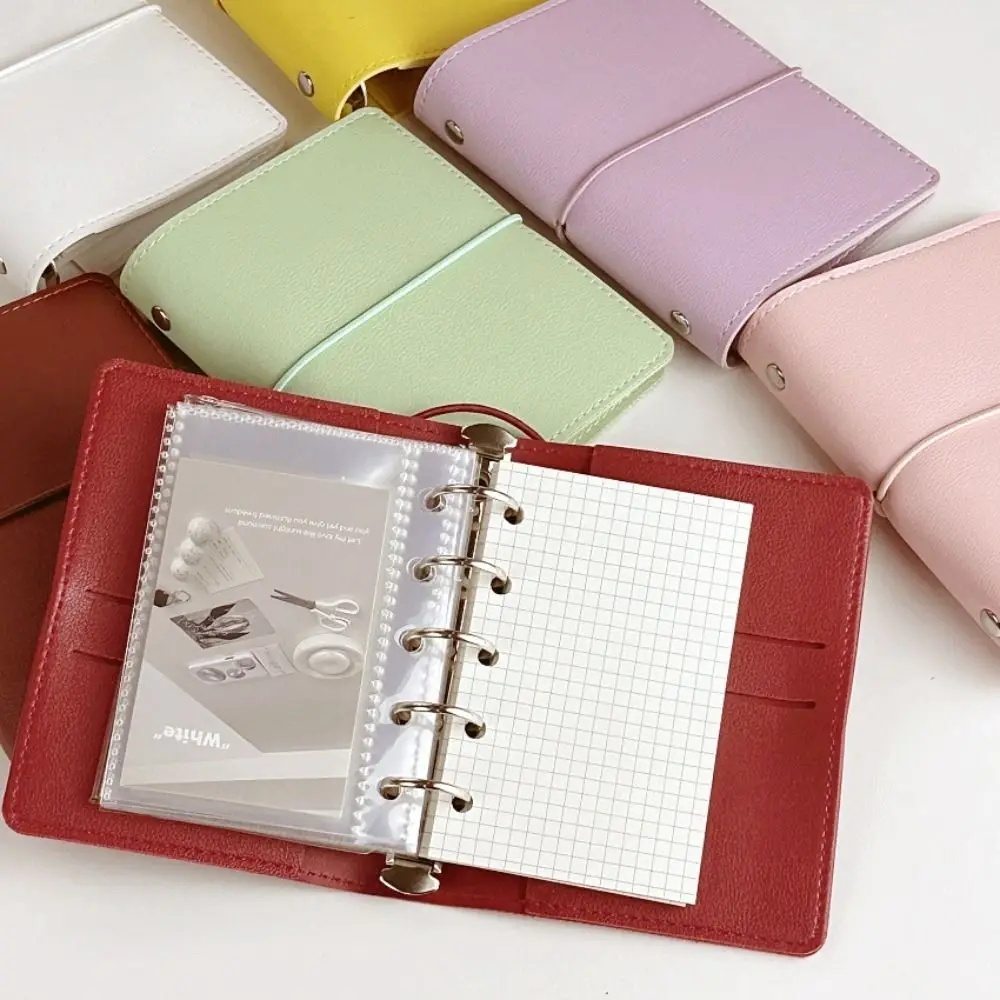 M5 Size Mini Loose-leaf Notebook 5-Ring Binder Photo Display Photo Collection Book Card Collection Faux Leather