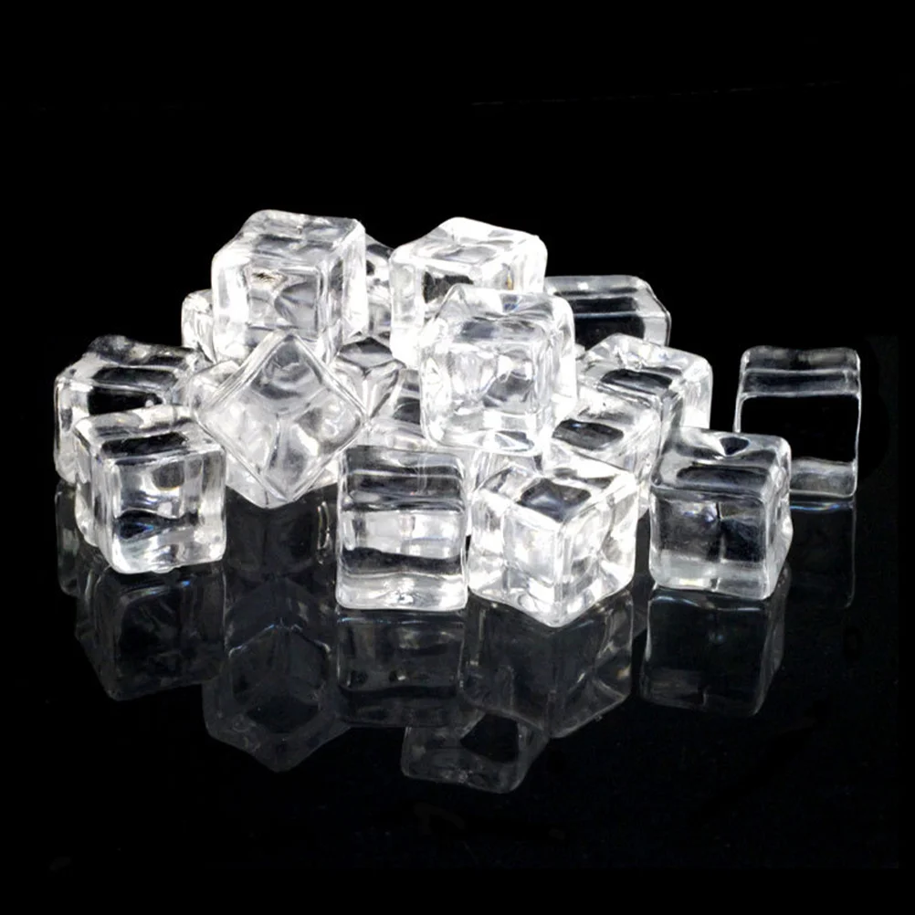 50 Pcs Ice Cubes Cute Molds Decorative Decorate Fake Reusable Acrylic Photography Props