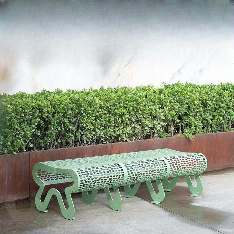 

Outdoor park bench wrought iron bench outdoor leisure bench square community courtyard seat