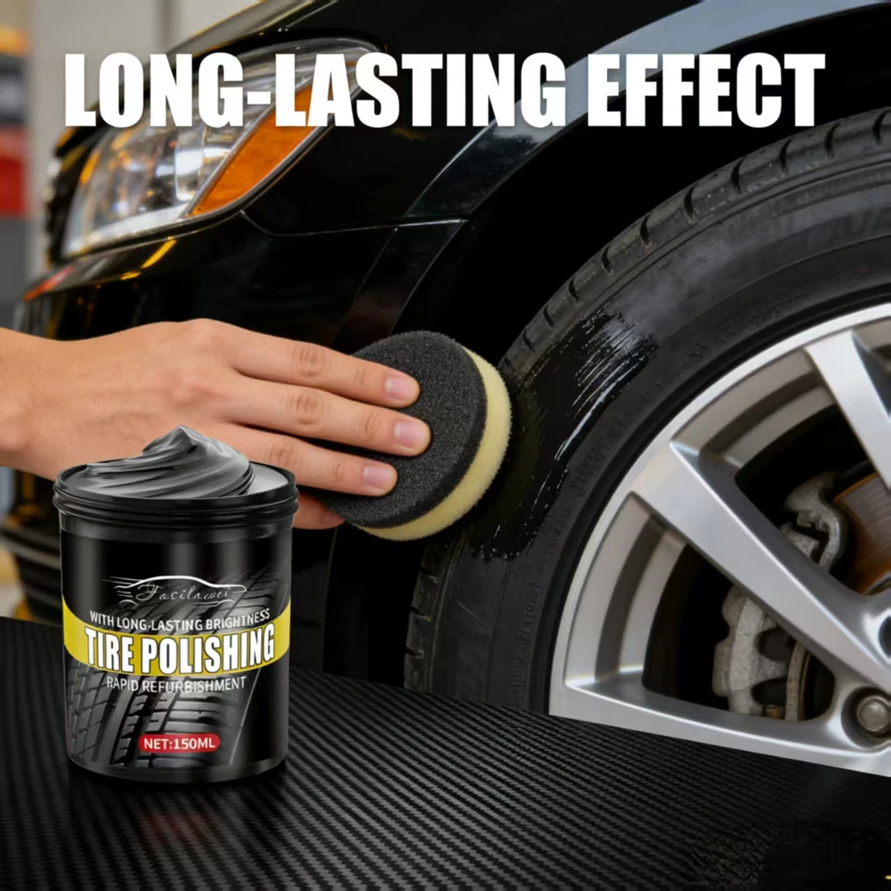 파실라이 타이어 광택 크림 (BNM용) – 빠른 복원, 오래 지속되는 광택, 즉각적인 타이어 광택 복원, 150ML 퀵-A