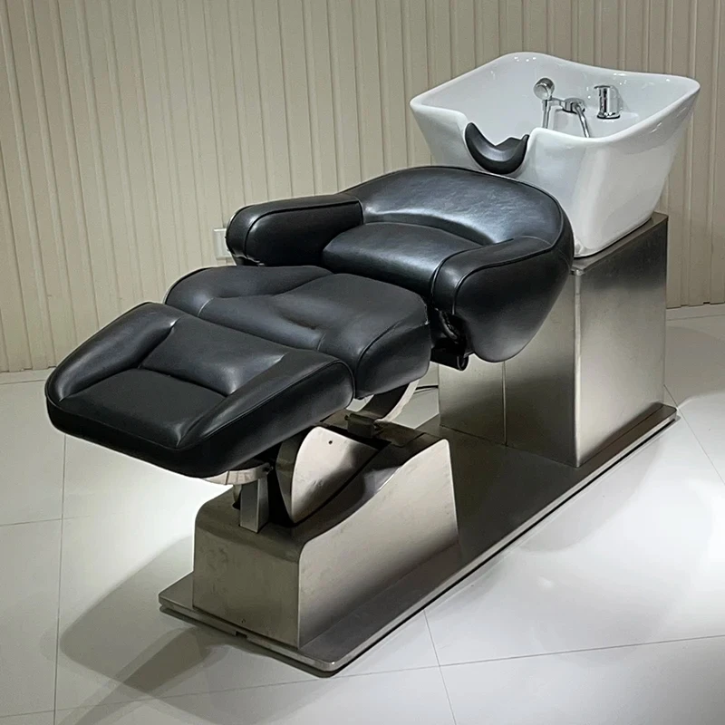 

Electric Shampoo Chair Lying Half Flushing Bed Barber Shop for Hair Salon Beauty Salon Ceramic Basin Hair Washing Recliner