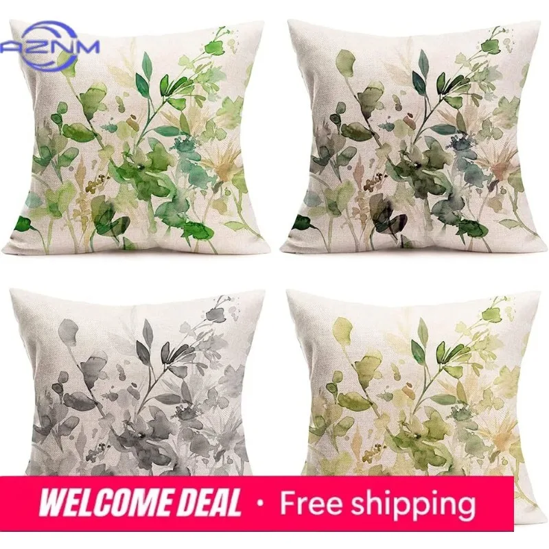 Tropical Plant Decoration Pillow Cover Green Leaf Pattern Pillow Cover Cushion Cover Home Decoration Sofa Decoration