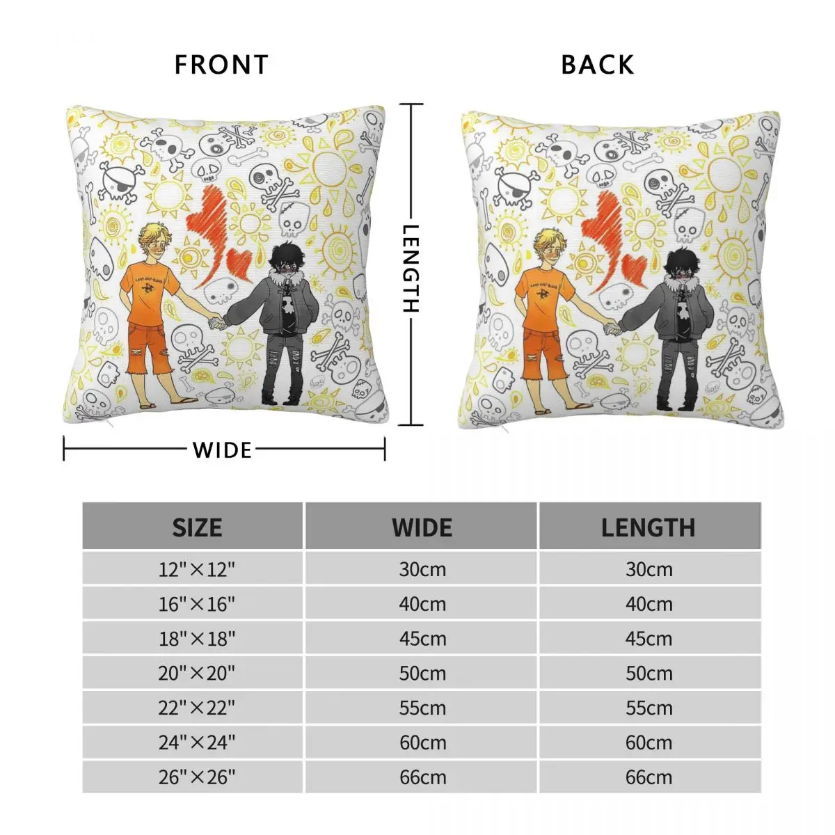 Will Solace Nico Di Angelo Skulls Pillowcase Polyester Linen Velvet Creative Zip Decorative Throw Pillow Case Sofa Seater Cover