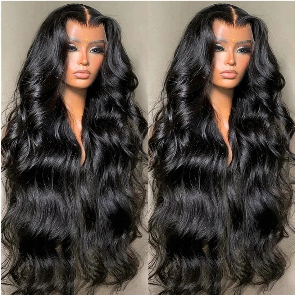 Body Wave 200 Density HD Transparent Lace Frontal Human Hair Wig 30 Inch 13x6 Lace Front Wig PrePlucked For Black Women