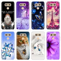 For LG G6 Case Colorful Flower Butterfly Soft Silicone Phone Case For LG G6 G 6 G600 H870 H871 H872 H873 Back Cover Fundas Coque