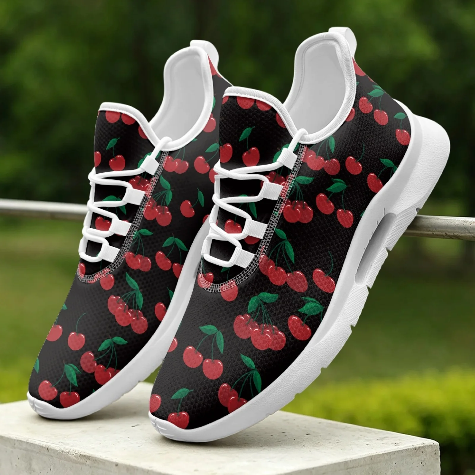 XIXIRIMIDO Women Lace-up Casual Shoe Nurse Shoes Women's Sandals Sport Men's Sneakers and Casual Shoes Tenis Feminino Cherries