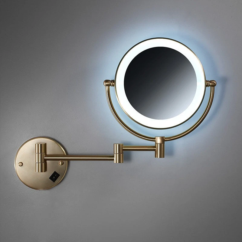 LED Non Punching Bath Mirrors Folding Wall Mirror Multifunctional Bathroom Fixtures and Accessories Double Side Smart Mirror
