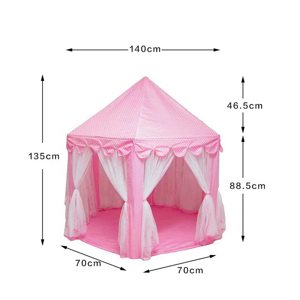 Tente tipi pliante portable pour enfants, maison de jeu, château de princesse rose, petite maison, fête, chambre d'enfant, jouet pour fille