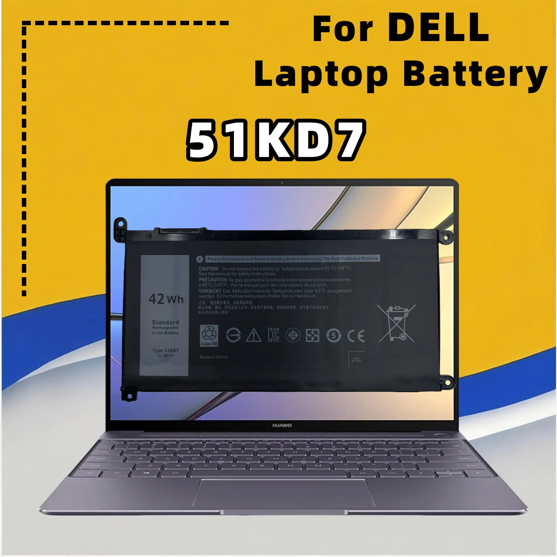

FRLESUI Battery 51KD7 For DELL Chromebook 11 3180 3181 3189 Latitude 11 3180 3189 Series 13 Months Warranty