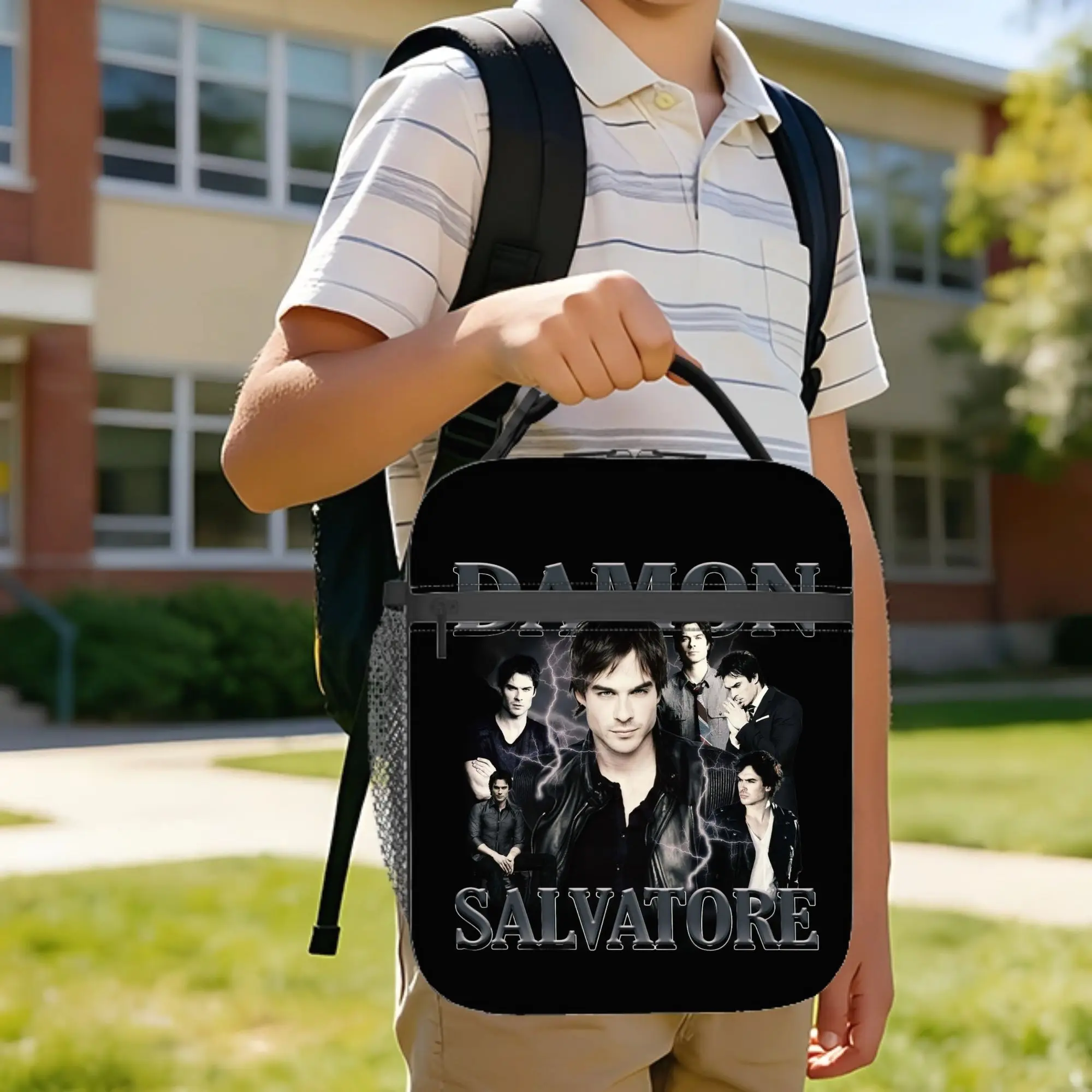 The Vampire Diaries TV Series Insulated Lunch Bags Thermal Bag Reusable,Lunch Container  Leakproof Tote Lunch Box Food Bag