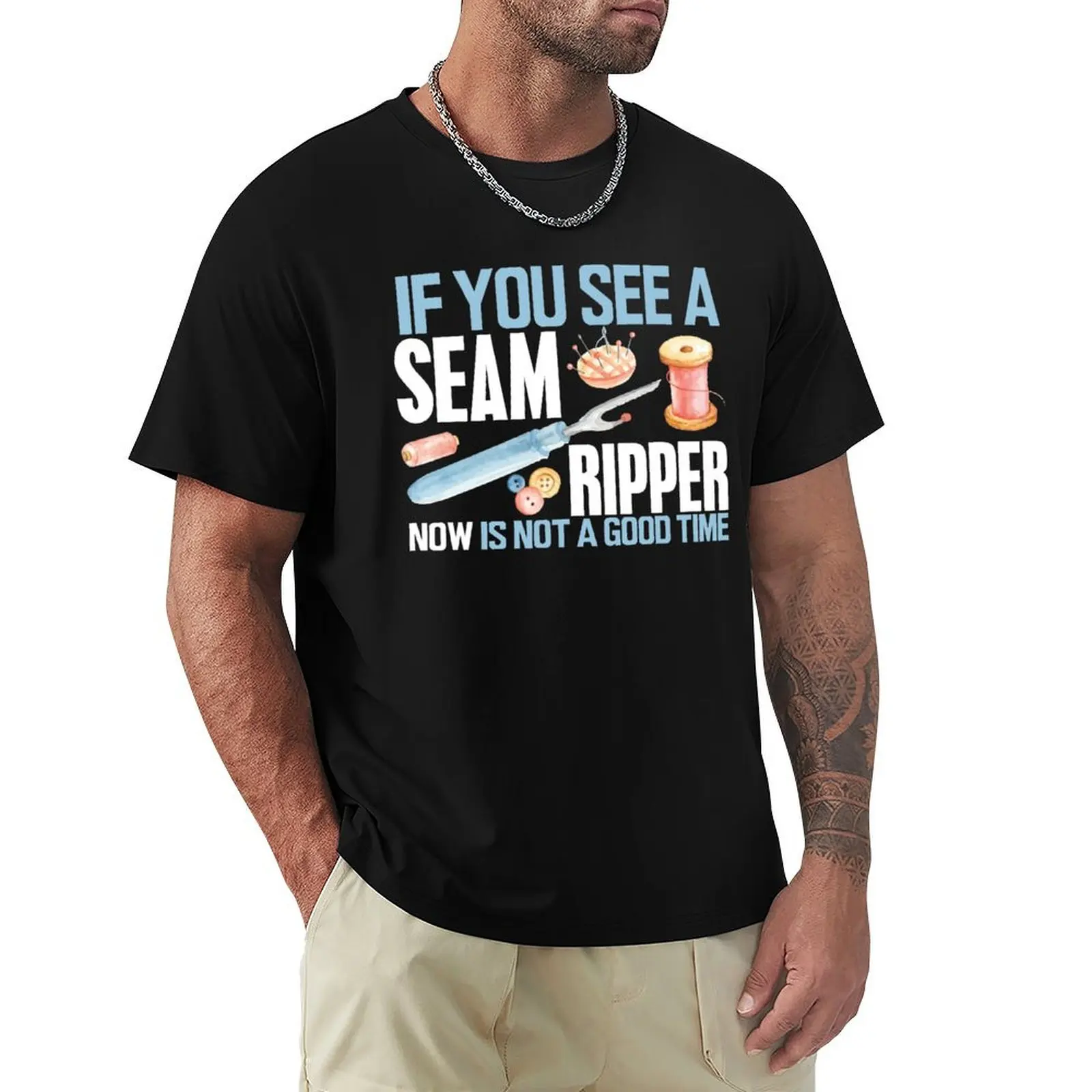 Sewing Gift If you See Seam Ripper Sewing Quilting T-Shirt Work Style Casual T-Shirt
