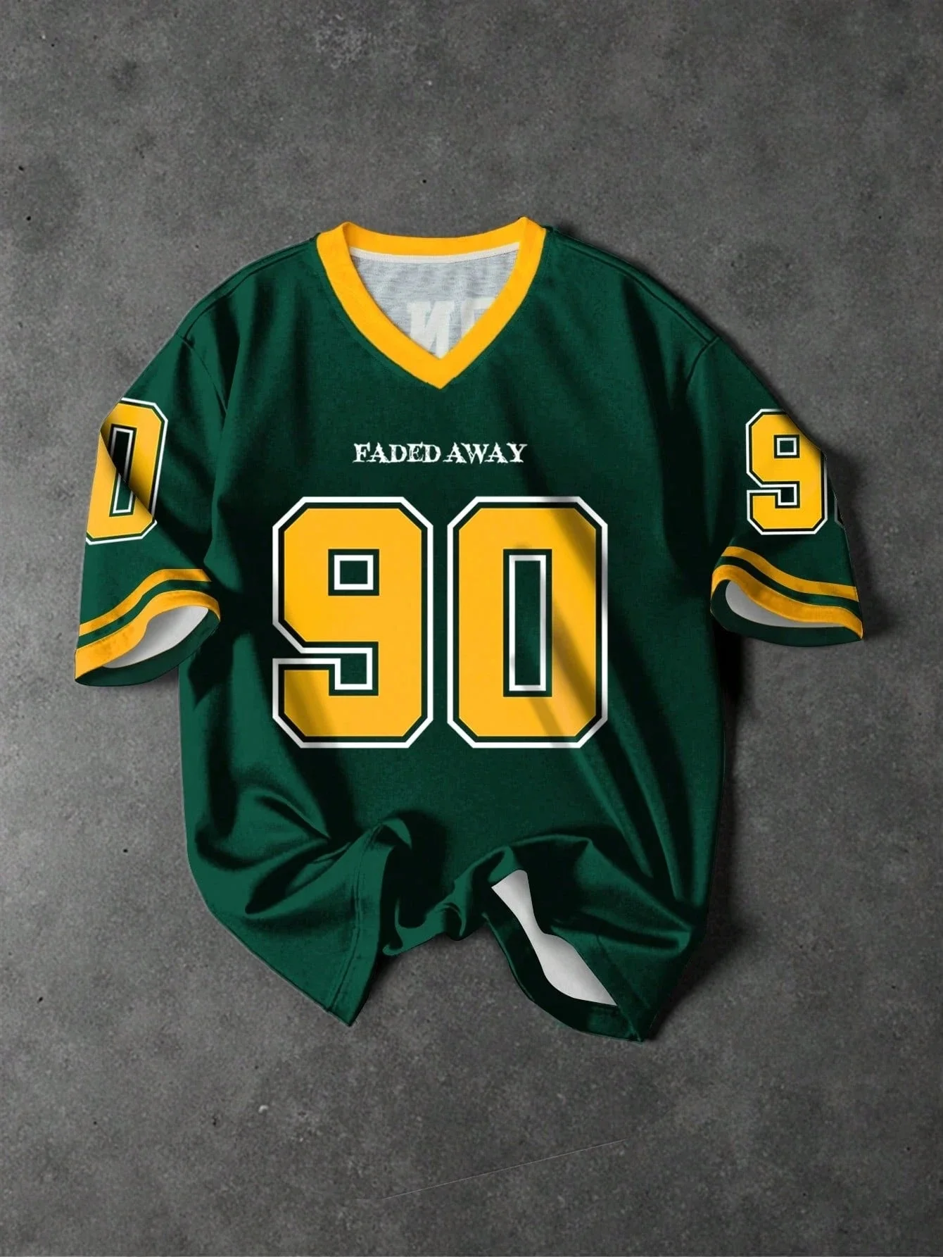 

2025/26 New American T-shirt Plus V-neck Top Size 90 3D Printed Trendy Street Adult Men and Women Summer Versatile Trend