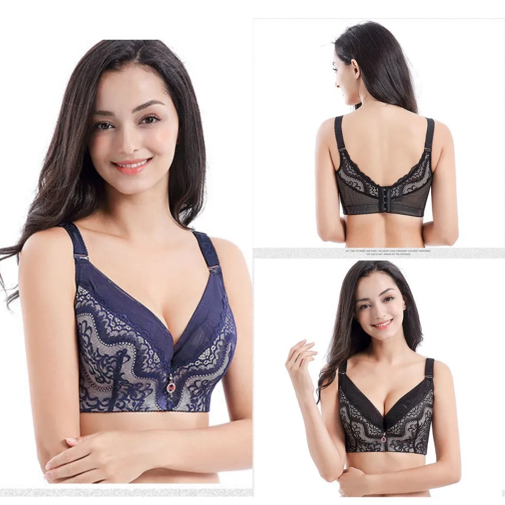 READY STOCK Plus Size Women Bras Push Up (CDE) Big Cup Fashion Lace Plus Size Lingerie Bra