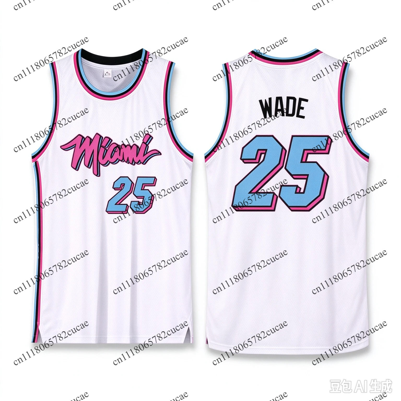 Miami Basketball Jersey #25, Men's Sleeveless Vice City Edition Mesh Basketball Shirt