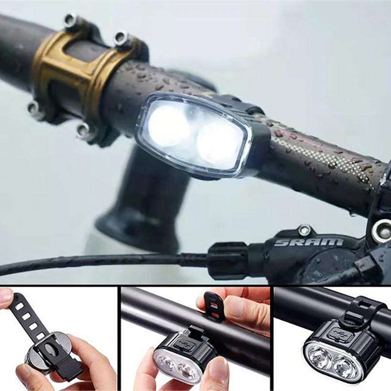 Bike USB Charge Headlight Light Waterproof Cycling Bicycle 4/6 Modes Front Rear Light Set MTB Taillight LED Lantern Bike Parts