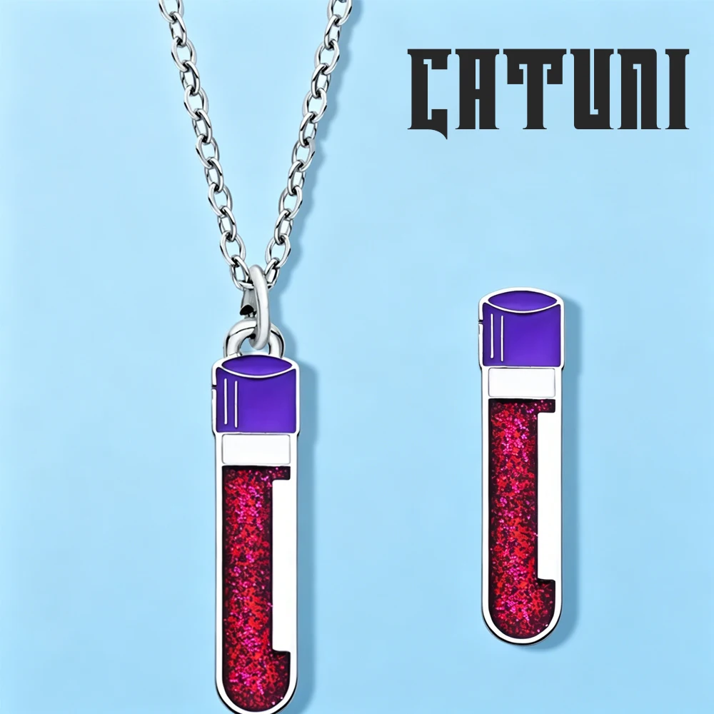 Hot Sale Shiny Blood Test Tube Necklace Brooch Red Liquid Test Tube Design Beautiful Medical Jewelry Gift For Doctors And Nurses