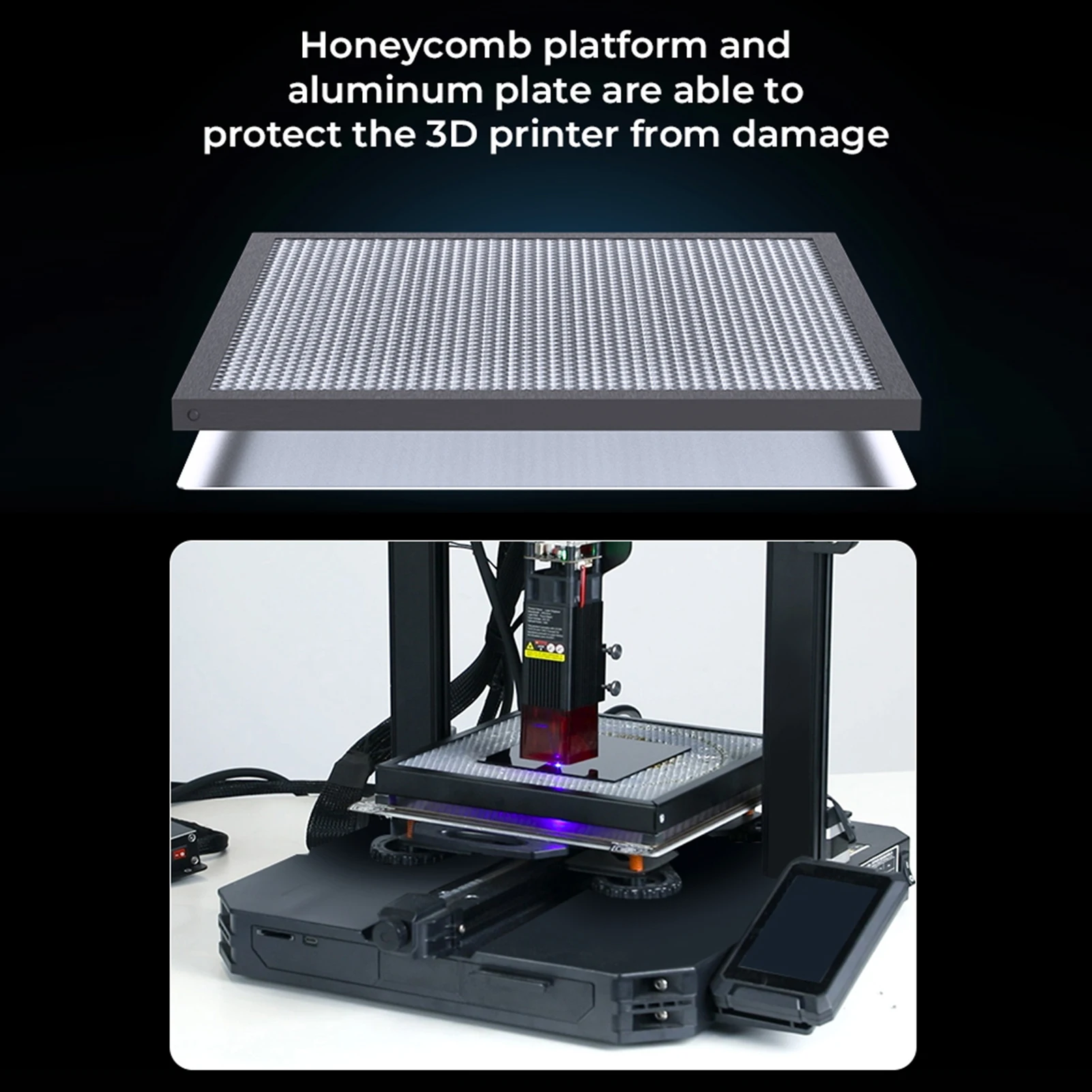 Creality Laser Engraver Honeycomb Working Table Workbench 235x235mm Aluminum Panel Board Platform for Laser Machine CleanCutting