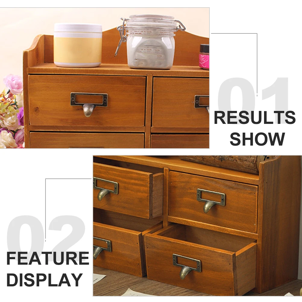 1 قطعة صندوق تخزين خشبي درج نوع الرجعية مجوهرات المنظم العناية بالبشرة ماكياج سطح المكتب أشتات المنظم دائم دولاب الزينة