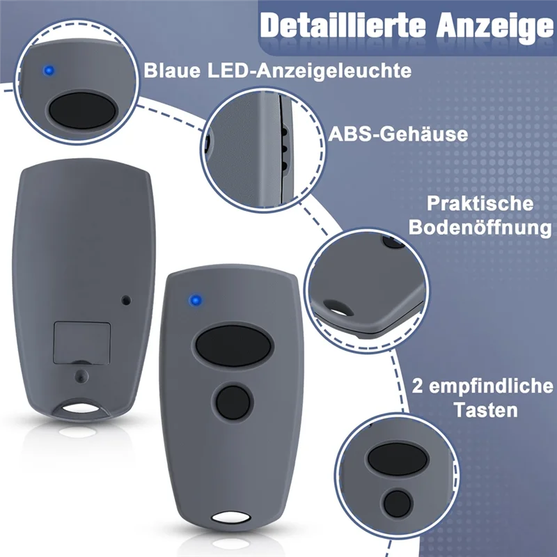 

B27B 2 Pcs Garage Remote Control For Marantec Digital 302, 304, 382, 394, 392, 313,433.92Mhz Multi-Bit Garage Door Opener