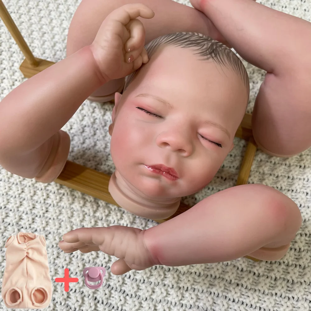 

Clearance 19Inch Already Painted Reborn Doll Kit With Cloth Body and Rooted Eyelashes DIY Handmade Doll Parts Sin Pintar