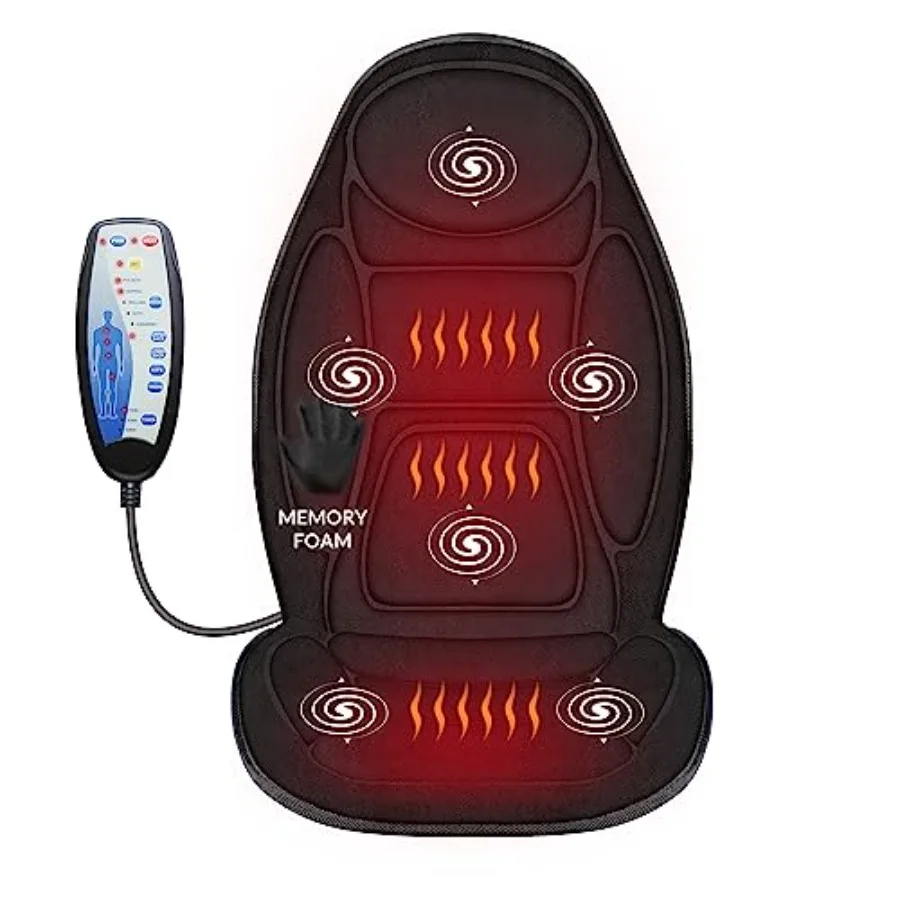 

Back Massager with Heat Memory Foam Chair Massage Pad 5 Massage Modes 2 Heat Settings Seat Massager for Office Chair Home Use