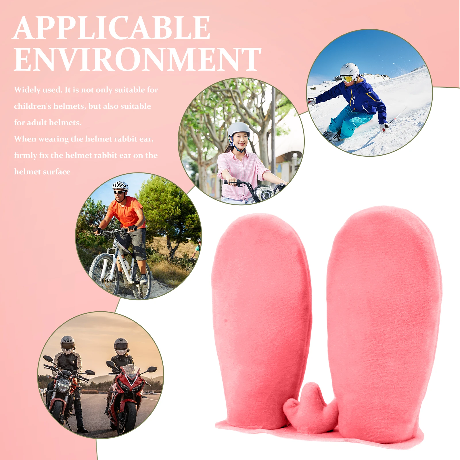

1pc Cute Bunny Decor For Kids Adults Durable Motorcycle Animal Ear Adorn Lovely Rabbit Ear Accessory