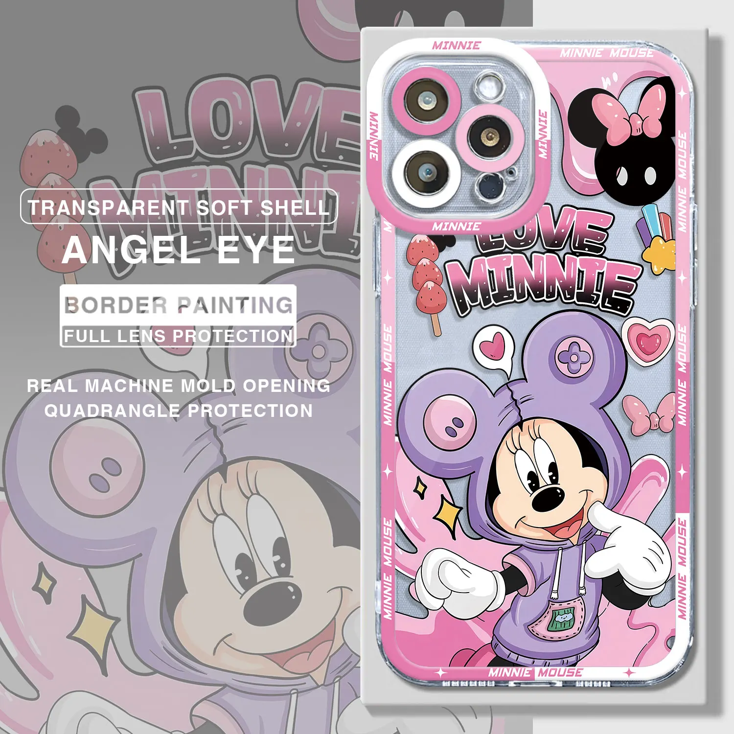 Disney-funda transparente de Mickey para Samsung Galaxy, cubierta de teléfono de ojo de Ángel, S23 Ultra, A52, A32, S22 Plus, S21, S20 FE, A53, A12, A51, A21s