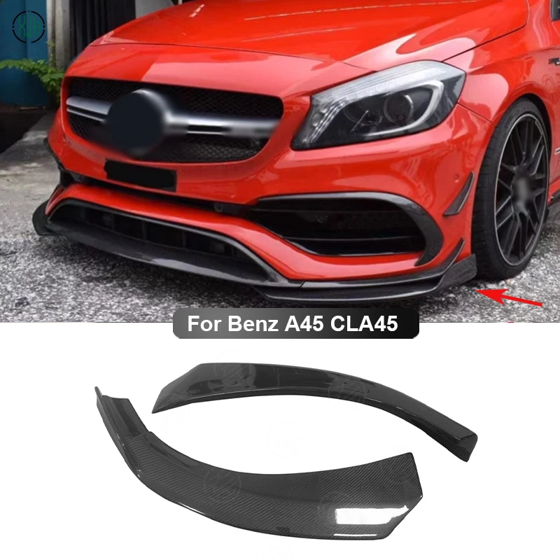 For Benz CLA Class W117 C117 CLA250 260 CLA45 2013-2015 Carbon Fiber Car Front Bumper Splitter Lip Spoiler Upgrade Body kit