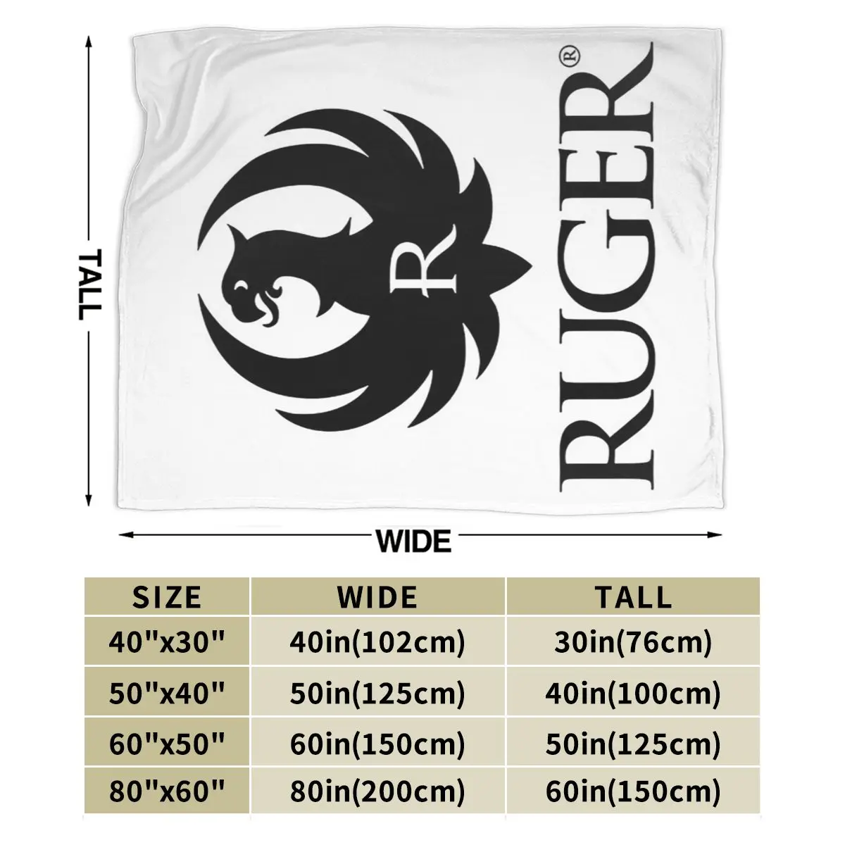 Ruger Logo Blankets Soft Warm Flannel Throw Blanket Bedspread for Bed Living room Picnic Travel Home Couch