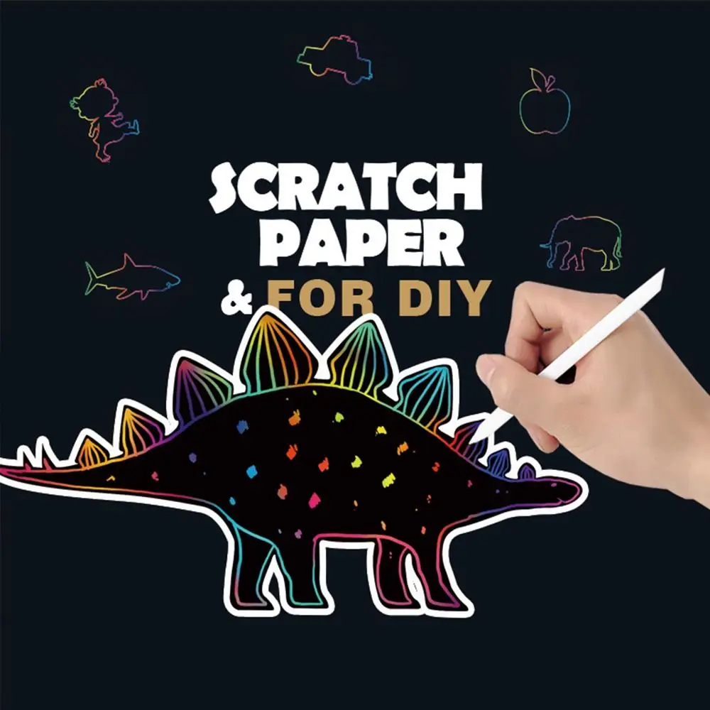 Arts Drawing Paper Party Activities Graffiti Drawing Cards Magic Scratch Cards Scratch Art Painting Paper DIY Bookmark Toys