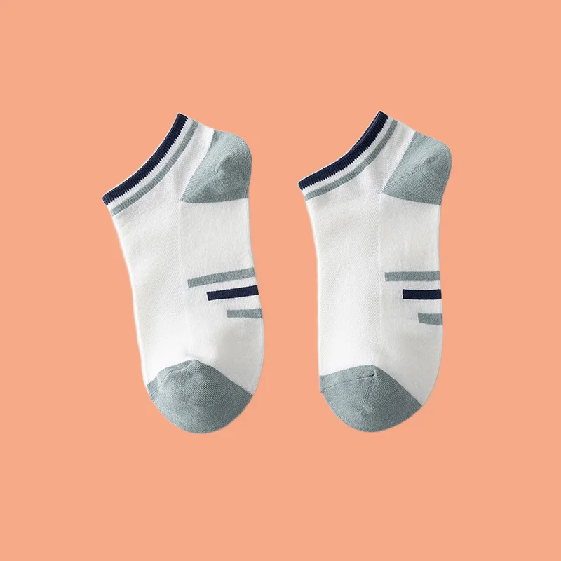 Chaussettes de bateau respirantes en maille de coton fin pour hommes, évacuation de l'humidité, courtes, chaussettes de sport d'été, printemps, 5/10, 2024 paires