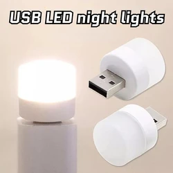 USB fiş lamba LED gece lambası taşınabilir Mini okuma lambası 1/2/3/5/10 adet bilgisayar şarj küçük yuvarlak kitap ışık göz koruması