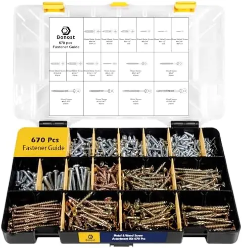 

2300-Piece Hardware Assortment Kit – Metric & SAE Nuts, Bolts, Washers (3 Trays)