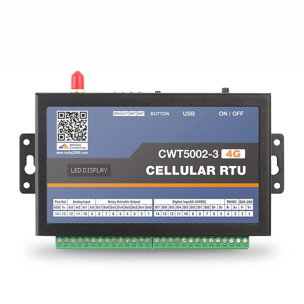 CWT5002-3 8DI 4AI 8Do Rs485 Modbus Rtu Gsm Gprs 4g Wi-Fi Rtu Gateway With Cloud Service