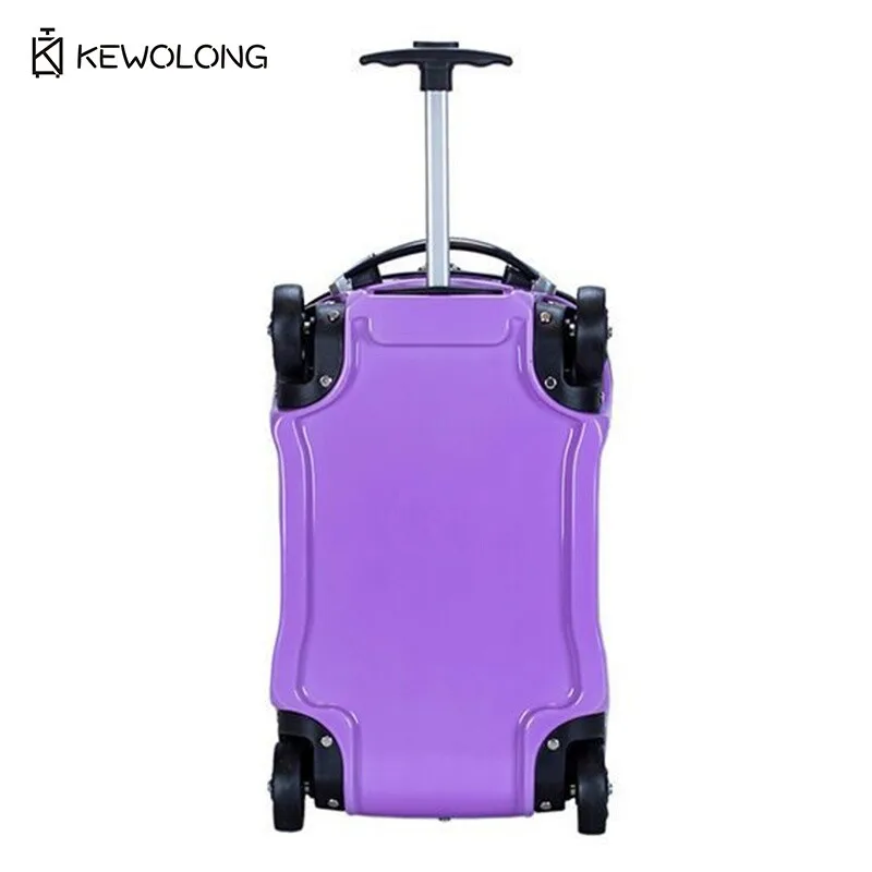 Mala infantil com design de carro de 18 polegadas com 360 °   Rodas, bagagem de mão de desenho animado para meninos para bolsa de viagem infantil