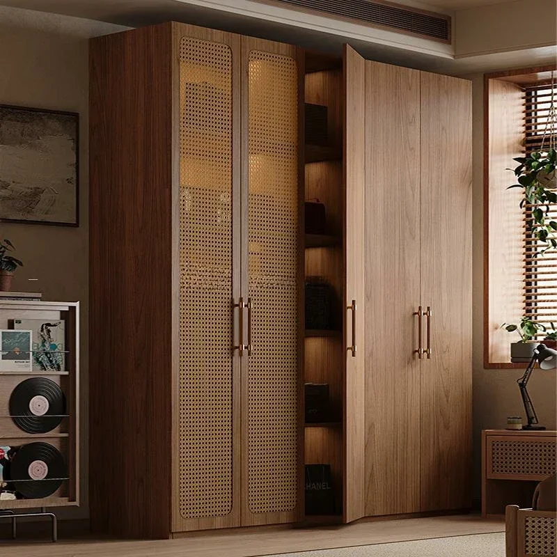 Drawers Luxury Rattan Closet Tall Portable Handle Girls 2024 Storage Wardrobe Open Bedroom Teen Guarda Roupas Bedroom Furniture