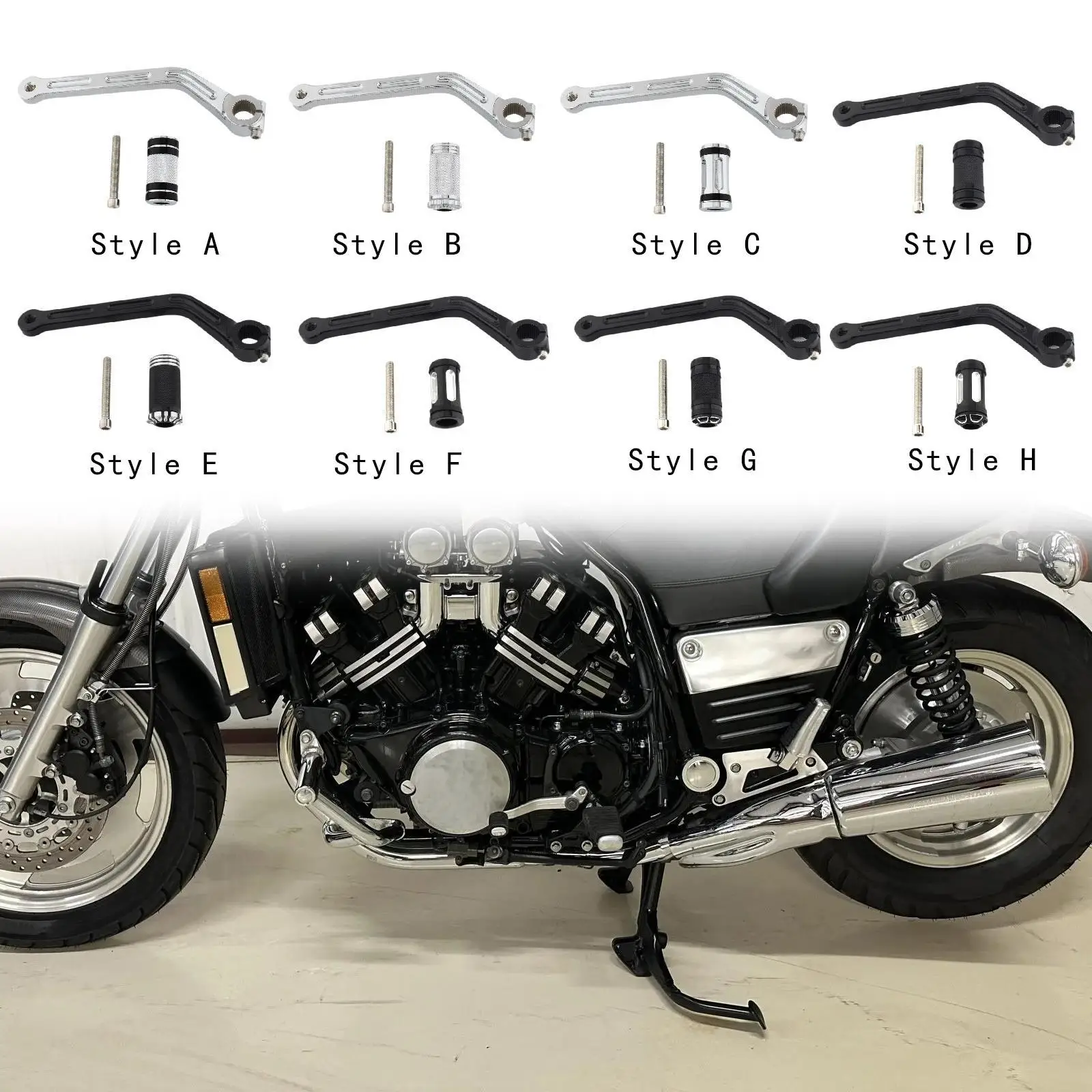 

Рычаг переключения передач с пяткой и носком, алюминий для Yamaha Vmx1200 1985-2007, прочный