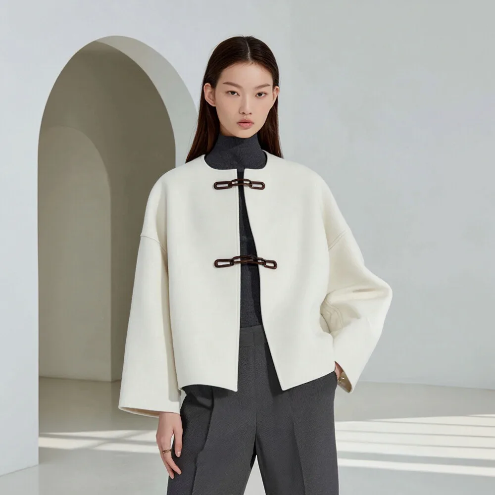 

Женское повседневное шерстяное пальто, модная верхняя одежда, удобная посадка, простой дизайн, классический стиль, осень-зима, без украшения
