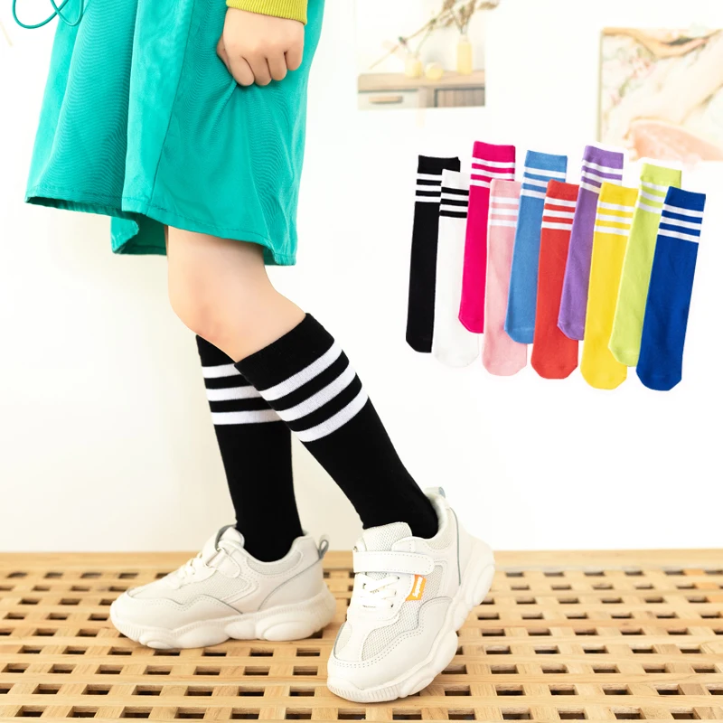 children socks cartoon stripe Baby Cotton Socks Knee High Long LegWarmers Socks Boy Girl Children socks 0-6 Y Baby Socks