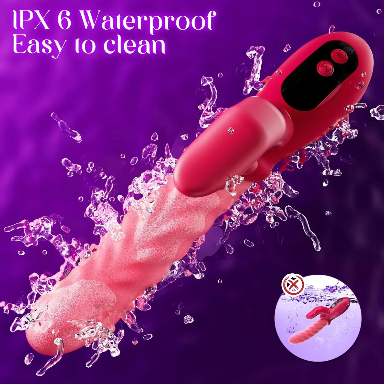 2 IN1 Wave Thrusting Dildo Vibrator for Women G Spot Rabbit Vibrators Clit Stimulator Female Masturbator With LED Adult Sex Toys - view 5