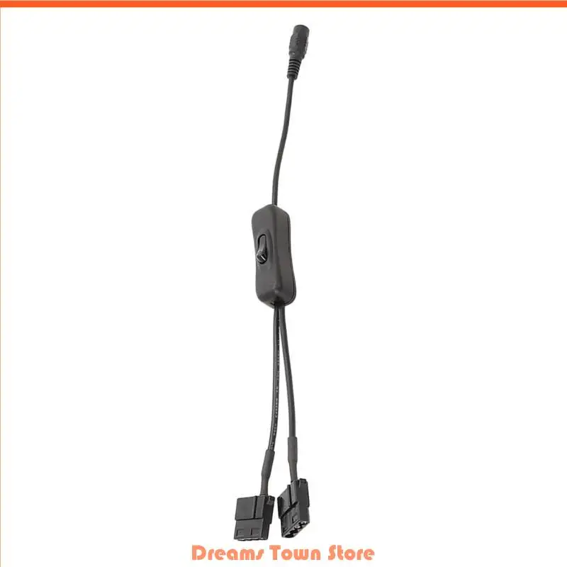 

HX6A Easily Multiple Fans to Power Source DC5.5x2.1mm to 4Pin for Molex PC Fan Adapter Cable 2464-22AWG Line