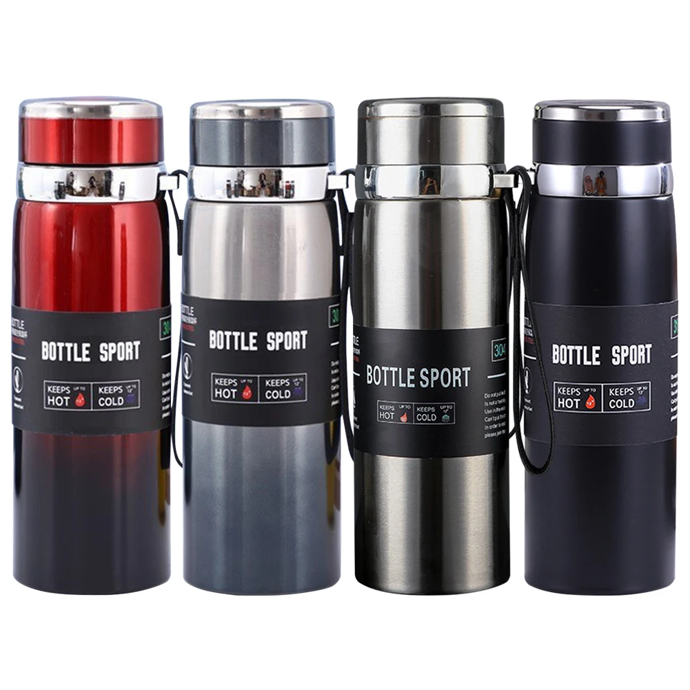 1000ml Thermal Water Bottle with Handle Vacuum Double Insulation Cup Large Capacity Portable Sports Bottle for Water Tea Coffee