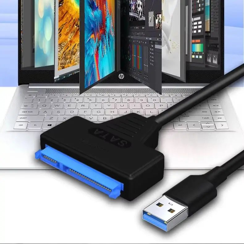 External CD-ROM Optical/SSD HDD Hard Drive Dual USB 3.0 To SATA2.0,12V2A Adapter Data Cable 2.5/3.5 Desktop Hard Drive Converter