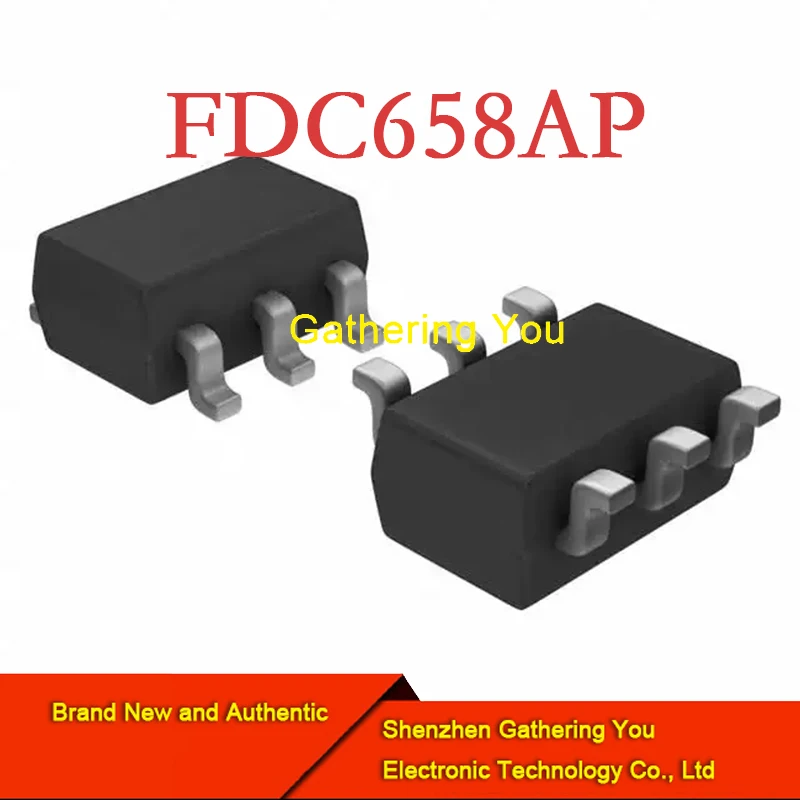 FDC658AP Autêntico SOT23-6 MOSFET -30 VSLG P-Chl LogLv PwrTrch MOSFET, novo