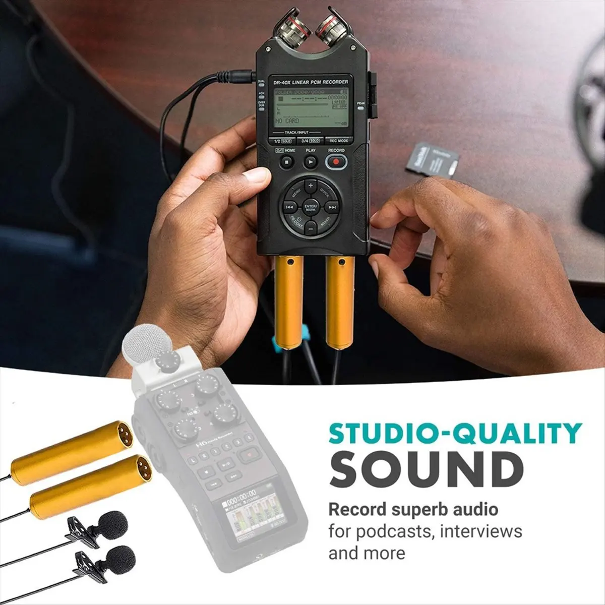 

lucky GAM-LV6 Cardioid Omnidirectional XLR Tie Condenser Microphone with 8.3mm Microphone Cover Lapel Clip Powered By 48V