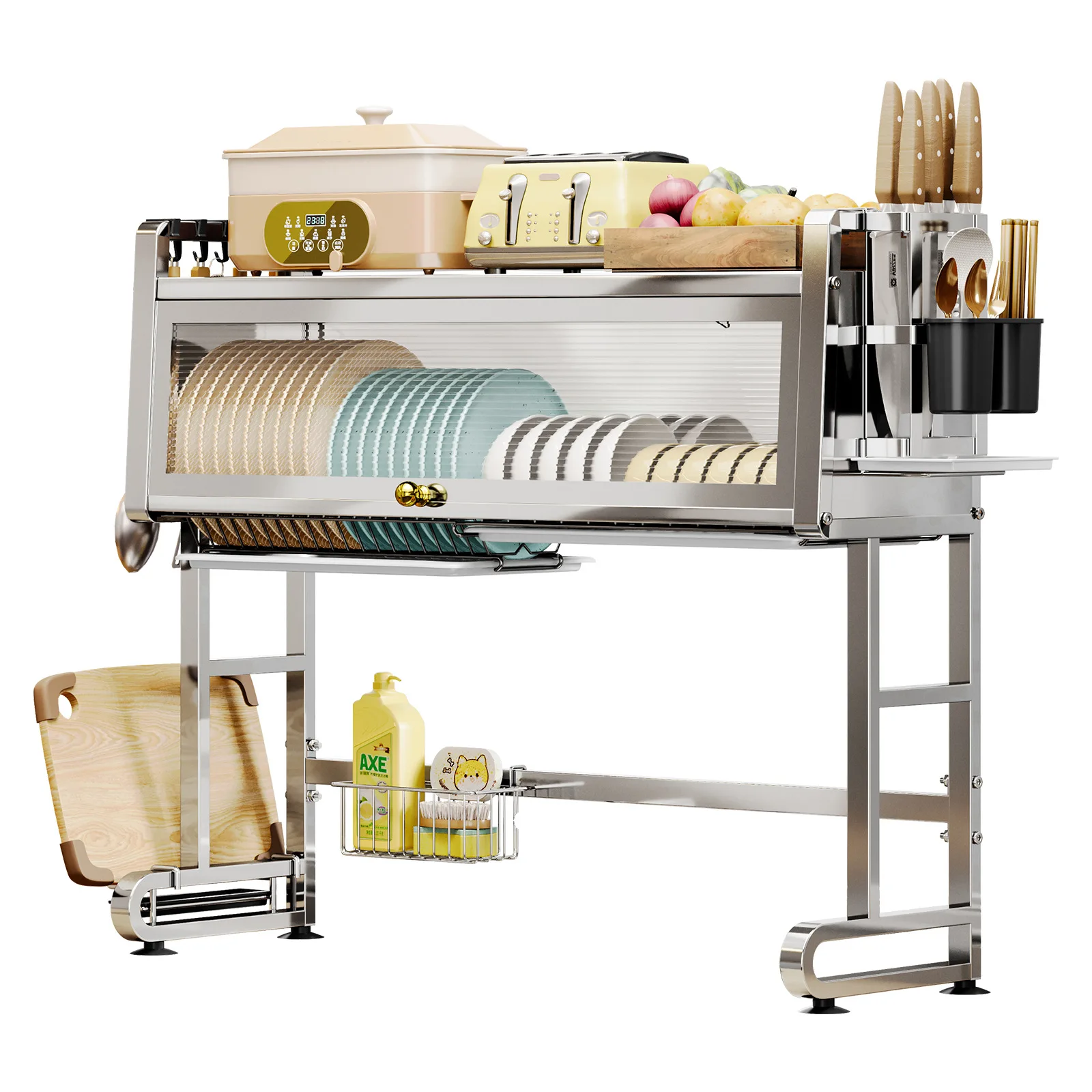 

Kitchen sink rack, sink sink, dust-proof cupboard, countertop storage utensils